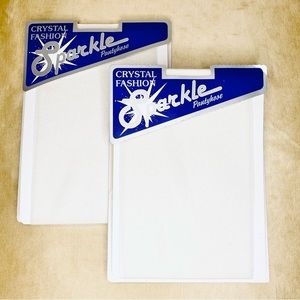 Crystal Fashion Sparkle Pantyhose Off White 5’0”- 5’4”Ht & 100-130lbs Sm/Med 2PK